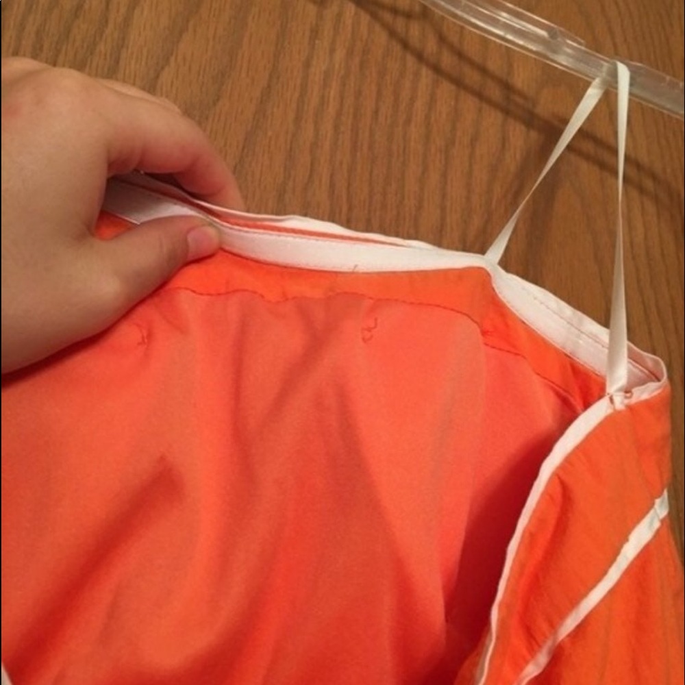 Orange Floral Embroidered Strapless Mini Dress Size XS Adult / 7 Juniors - Picture 4 of 5